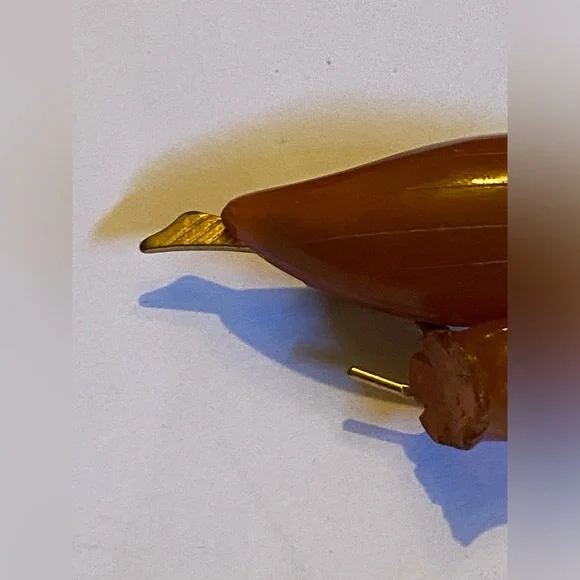 Vintage Amber Brooch USSR Lily of the Valley #9196 - Picture 4 of 13